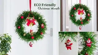Low Cost & ECO Friendly DIY Christmas Wreath For Door Decoration | DIY Christmas Ideas//GREEN PLANTS