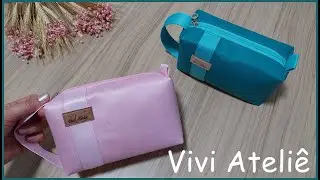 Nécessaire com Alça Lateral | Em Sintético | Passo a Passo | Vivi Ateliê