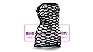 She-Woolf Hosiery, Starry Night, Black Body Stocking Sleeveless Dress.