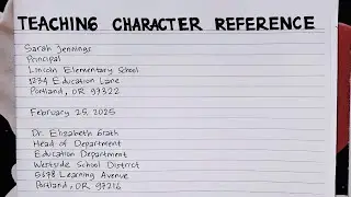 How To Write A Teaching Character Reference Letter Step by Step Guide | Writing Practices