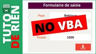 Créer un formulaire de saisie sans userform ou VBA sur Excel