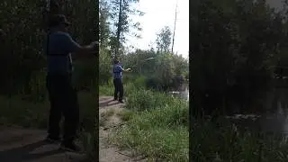 Поймал щуку с тазика🎣#sorts #fishing