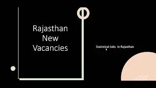 Rajasthan New Vacancies ( Statistical)
