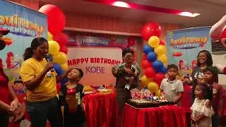 Giving thanks to the sponsors - Kobe's 6th birthday celebration