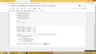 Python program Average Make of  five subject