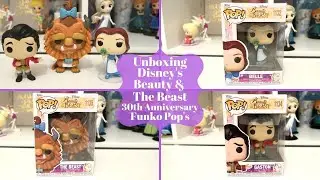 Unboxing Disney Beauty & The Beast 30th Aniversary Funko Pops, Belle, Beast & Gaston