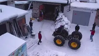 Первый выезд бортоповоротного вездехода с подвеской