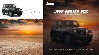 COMMERCIAL CAR POSTER/BANNER DESIGN IN PHOTOSHOP | JEEP | DESIGNHOB