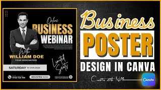 Professional Business Webinar Poster Design (Canva Premium Tutorial)
