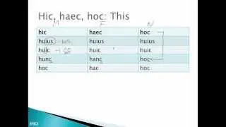 Hic, Haec, Hoc (the first demonstrative pronoun/adjective)