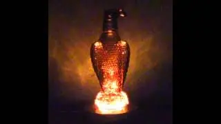 Eagle LED Effects Lighted Mid-Century Amber Depression Glass Decanter
