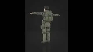 Realistic Female Tactical Armor Soldier T-Pose 3D Model