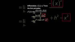 💯 The First Principles Differentiation | Derivative from The First Principles