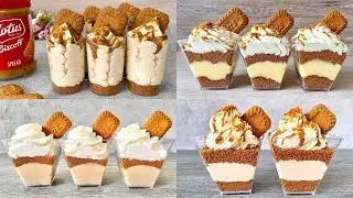 4 Easy NO BAKE Lotus Biscoff dessert cup recipes. Easy and Yummy!