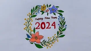 ✨ Happy New Year 🎈 2024❤️❤️#satisfying #creativeart #youtubeshorts #happynewyear #newyearcardmaking
