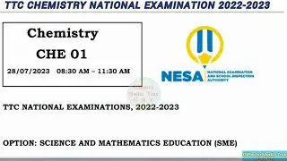 TTC SME CHEMISTRY NATIONAL EXAMINATION 2022-2023