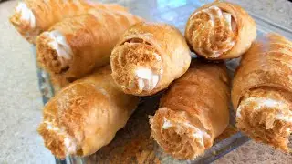 ПИРОЖНОЕ ТРУБОЧКИ С БЕЛКОВО ЗАВАРНЫМ КРЕМОМ