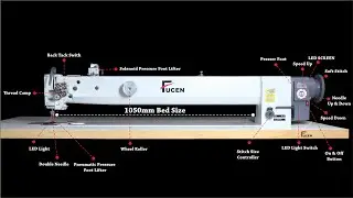 FC-4420-105: Double Needle Extra Long Arm Flat Bed Unison Feed Lockstitch Sewing Machine