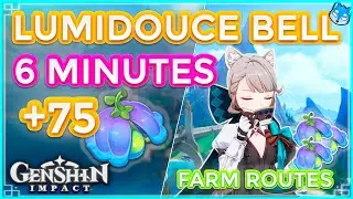 ⛲ Lumidouce Bell Locations | Fast and Efficient Route | 🎩 Lynette Ascension Mats. 🫐【Genshin Impact】