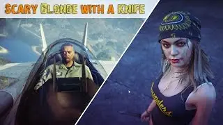 Scary Blonde with a Knife