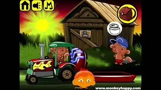 Monkey GO Happy Stage 746 - Monkey making a 'Full Pull' at the tractor race theme
