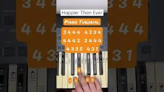 Happier Than Ever Piano Tutorial 🎹 #piano #tiktok