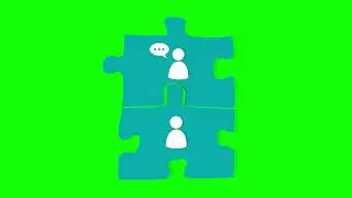 Business team connection icon green screen | animated icon green screen