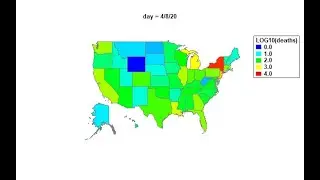 Daily Change of COVID-19 Related Deaths in the US (Geographic Map using Regions)