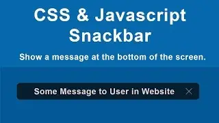 Pure Javascript & CSS Toast/Snackbar (Notification)