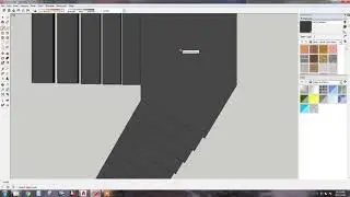 Create an I-Beam support using the FOLLOW ME tool for a floating staircase in Sketchup