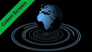 Green Screen | Rotating Earth with HUD Circles