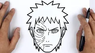 How to DRAW OBITO UCHIHA from Naruto Shippuden - Easy Step By Step Anime drawing