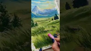 Sunrise 🌅 meadow / Oil pastel / Subscribe 💖 #shorts #art #oilpastel