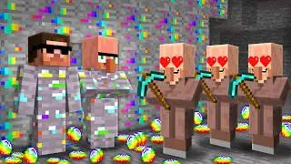 I Trolled Villagers By Becoming Rainbow in Minecraft..