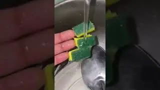 Sponge nails for washing dishes🧽ASMR #nails #asmr #nailart #acrylicnails #acrylic #tiktokvideo