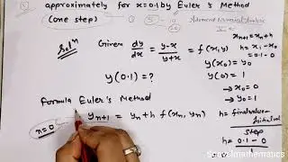 Euler s method in Hindi (one step)||Mgsu MSc math 2019 solved question Numerical Analysis