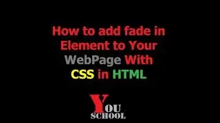 How to add fade in element to your web page in CSS with HTML | CSS | HTML | Bootstrap.