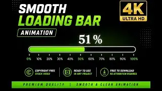 4K Smooth Loading Bar Animation | Copyright Free Stock Video