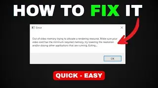 HOW TO FIX OUT OF VIDEO MEMORY TRYING TO ALLOCATE A RENDERING RESOURCE ERROR | FORTNITE / VALORANT