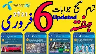 Feburary 2021 Telenor Questions And Answers|All correct Answers Of 6 Feb 2021|Updated Telenor Quiz|