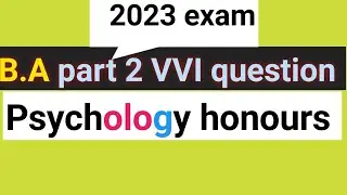 BA part 2 psychology honours important question bihar University exam 2023 | Brabu part 2 psychology