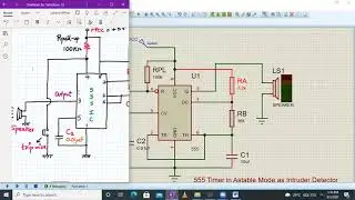Intruder Detector using 555 timer (Simulation in Proteus)