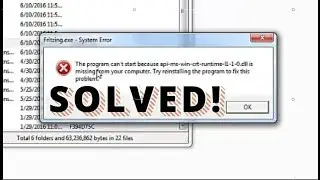 api ms win crt runtime l1 1 0 dll is missing in windows 7