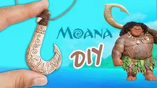 How to make Maui hook necklace. DIY Moana. Polymer clay tutorial.