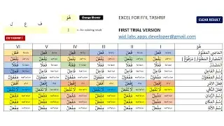 Excel VBA for Tashrif Fi'il (First Trial)