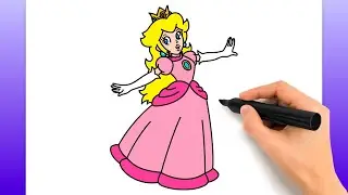 Cómo Dibujar A La Princesa Peach | Fácil Tutorial De Dibujo Paso A Paso
