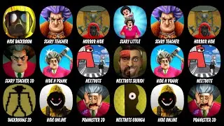 Hide In The Backroom, Scary Teacher 3D: Stone Age, Horror Hide, Scary Little Prankster...