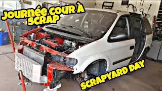 journée cour a scrap ( scrapyard day ) dodge caravan srt4