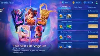 I'm Late 🥺- Epic Skin Gift Stage 3  \\ Mobile legends free Epic skin