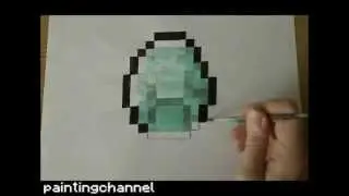 How to Draw/Paint Diamond - Minecraft